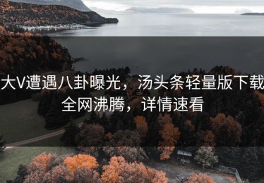 大V遭遇八卦曝光，汤头条轻量版下载全网沸腾，详情速看