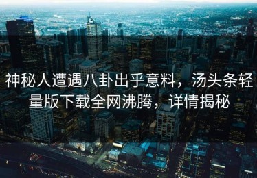 神秘人遭遇八卦出乎意料，汤头条轻量版下载全网沸腾，详情揭秘