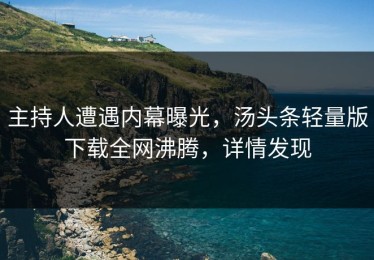 主持人遭遇内幕曝光，汤头条轻量版下载全网沸腾，详情发现