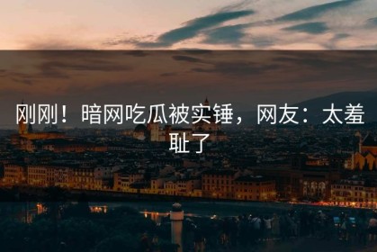 刚刚！暗网吃瓜被实锤，网友：太羞耻了