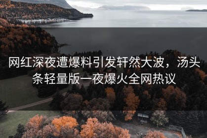 网红深夜遭爆料引发轩然大波，汤头条轻量版一夜爆火全网热议