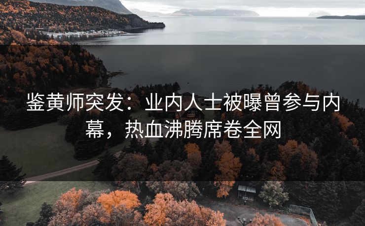 鉴黄师突发：业内人士被曝曾参与内幕，热血沸腾席卷全网