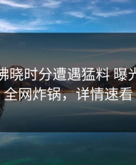 网红在拂晓时分遭遇猛料 曝光，黑料全网炸锅，详情速看