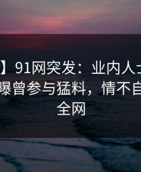 【爆料】91网突发：业内人士在傍晚时刻被曝曾参与猛料，情不自自席卷全网