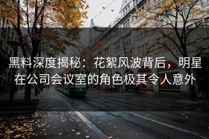黑料深度揭秘：花絮风波背后，明星在公司会议室的角色极其令人意外