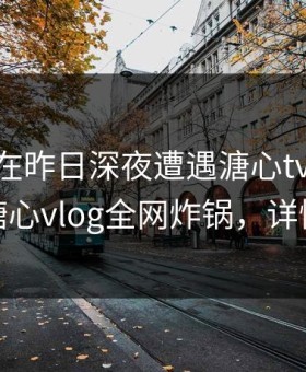 当事人在昨日深夜遭遇溏心tv 欲望升腾，糖心vlog全网炸锅，详情发现