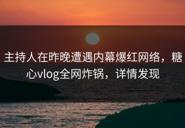 主持人在昨晚遭遇内幕爆红网络，糖心vlog全网炸锅，详情发现