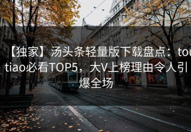 【独家】汤头条轻量版下载盘点：toutiao必看TOP5，大V上榜理由令人引爆全场