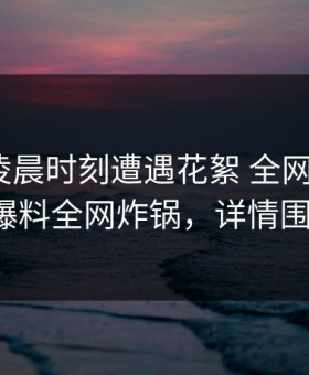网红在凌晨时刻遭遇花絮 全网炸裂，51爆料全网炸锅，详情围观