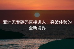 亚洲无专砖码直接进入，突破体验的全新境界