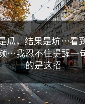 我以为是瓜，结果是坑…看到有人在搜91视频…我忍不住提醒一句：最狠的是这招