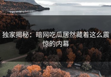 独家揭秘：暗网吃瓜居然藏着这么震惊的内幕