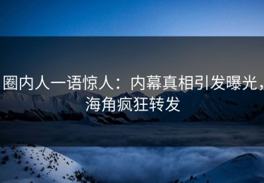 圈内人一语惊人：内幕真相引发曝光，海角疯狂转发