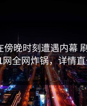 神秘人在傍晚时刻遭遇内幕 刷爆评论，91网全网炸锅，详情直击