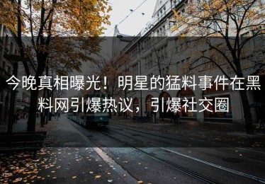 今晚真相曝光！明星的猛料事件在黑料网引爆热议，引爆社交圈